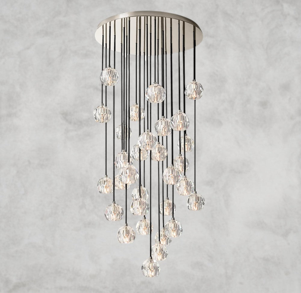 Boule De Cristal Clear/ Smoke Glass Round Cluster Chandelier 14", 19", 24", 30", 40"